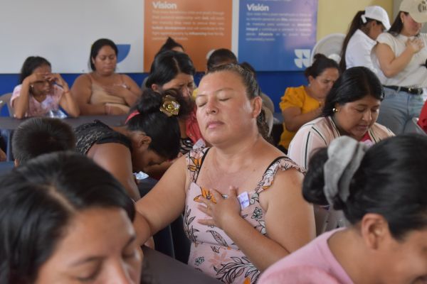 Ladies prayer at Potter's House in Guatemala.
