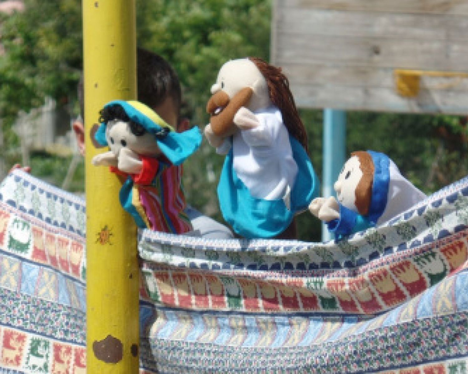 Three Puppets being used for a play