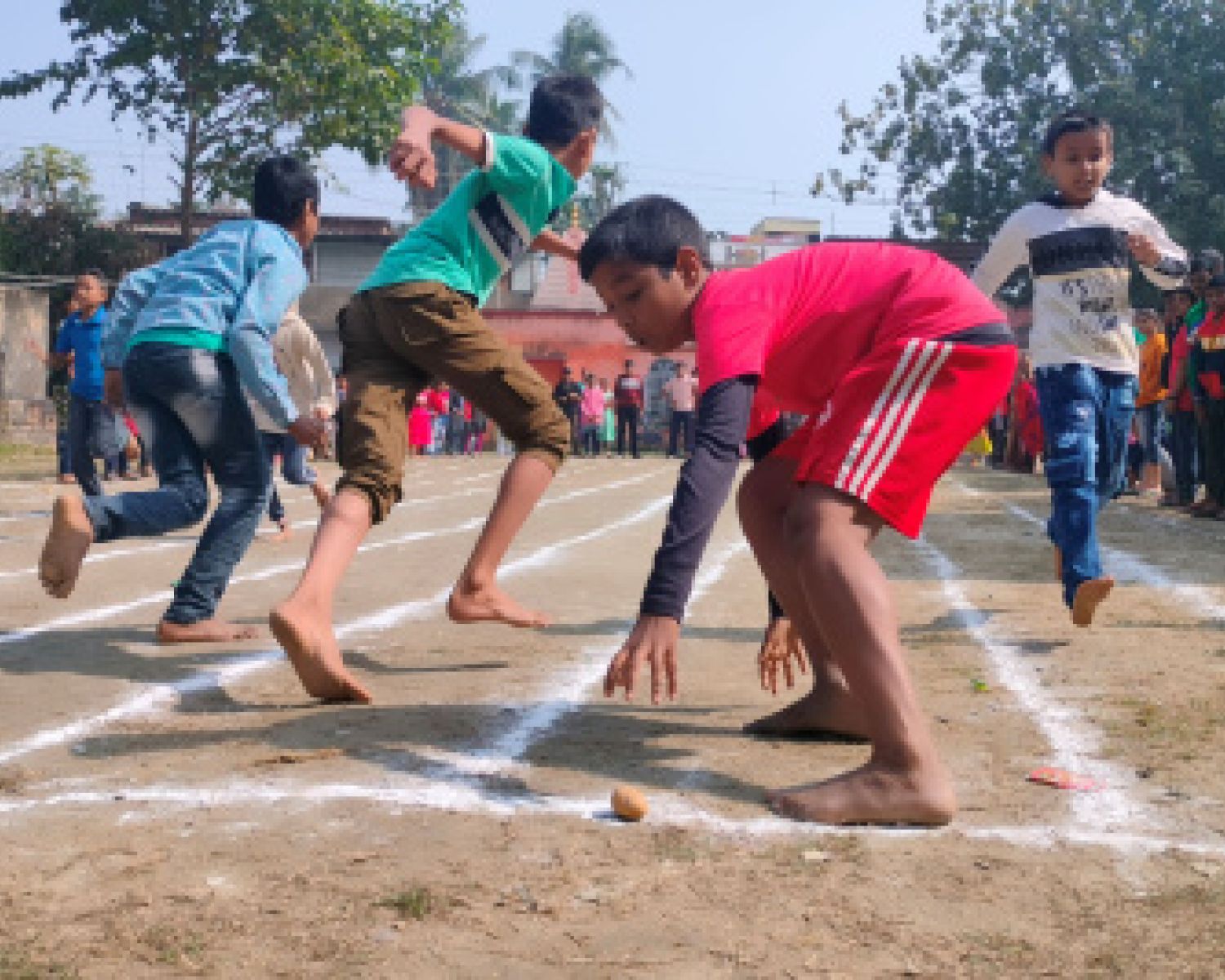 young boys participating in a race